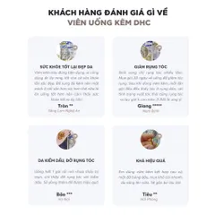 Viên uống bổ sung Kẽm DHC Zinc 60 ngày - Hỗ trợ sức khỏe da và tóc - Sản phẩm từ Nhật Bản, 60 viên