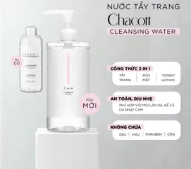 Nước Tẩy Trang Chacott Cleansing Water Nhật Bản - Dịu nhẹ, Làm Sạch Sâu, Phù Hợp Da Nhạy Cảm, Không Phụ Gia, Tiện Lợi Cho Người Bận Rộn