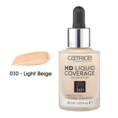 Kem Nền Catrice HD Liquid Coverage 30ml - Lớp nền hoàn hảo kiềm dầu 24h, che khuyết điểm tự nhiên, phù hợp với da dầu và hỗn hợp