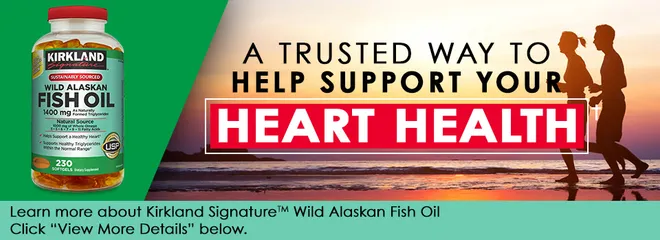 Viên Dầu Cá Kirkland Signature Wild Alaskan Fish Oil 1400mg Giúp Hỗ Trợ Sức Khỏe Tim Mạch và Cải Thiện Thị Lực cho Người Trên 15 Tuổi