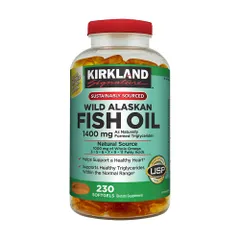 Viên Dầu Cá Kirkland Signature Wild Alaskan Fish Oil 1400mg Giúp Hỗ Trợ Sức Khỏe Tim Mạch và Cải Thiện Thị Lực cho Người Trên 15 Tuổi