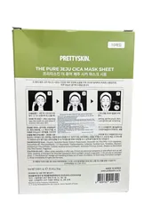 Mặt Nạ Rau Má Pretty Skin The Pure Jeju Cica Mask - Hộp 10 Miếng Dưỡng Da, Giảm Mụn, Làm Dịu Da Kích Ứng, Xuất Xứ Hàn Quốc