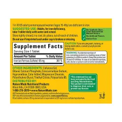 Viên Bổ Sung Sắt Nature Made Iron 65mg 365 Viên - Hỗ Trợ Phòng Ngừa Thiếu Sắt, Thiếu Máu, Tăng Cường Hệ Miễn Dịch, Chất Lượng Cao, Mỹ