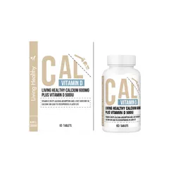 Viên Uống Bổ Sung Canxi Living Healthy 600mg - Vitamin D, Hỗ Trợ Xương Khỏe, Tăng Chiều Cao, 60 Viên, Úc