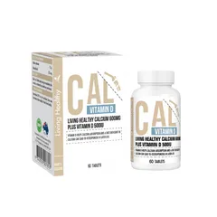 Viên Uống Bổ Sung Canxi Living Healthy 600mg - Vitamin D, Hỗ Trợ Xương Khỏe, Tăng Chiều Cao, 60 Viên, Úc
