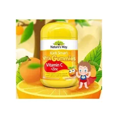 Kẹo Dẻo Bổ Sung Vitamin C và Kẽm Nature's Way - Kids Smart 60 Viên, Hương Vị Cam Ngon, Tăng Cường Đề Kháng Cho Trẻ Từ 2 Tuổi