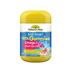 Kẹo dẻo Omega 3 DHA Nature's Way Kids Smart 60 viên - Bổ sung dinh dưỡng cho trẻ từ 2 tuổi, tăng cường trí não và sức đề kháng