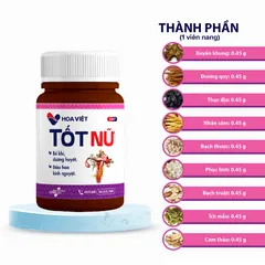 Viên Uống Bổ Huyết Điều Hòa Kinh Nguyệt Tốt Nữ Hoa Việt - Tăng Cường Nội Tiết Tố, Giảm Đau Bụng, Hỗ Trợ Phụ Nữ 60 Viên