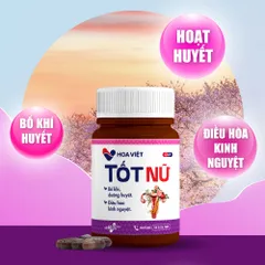 Viên Uống Bổ Huyết Điều Hòa Kinh Nguyệt Tốt Nữ Hoa Việt - Tăng Cường Nội Tiết Tố, Giảm Đau Bụng, Hỗ Trợ Phụ Nữ 60 Viên