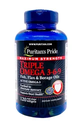 Viên uống Omega 3 6 9 Puritan's Pride 120 viên - Hỗ trợ sức khỏe tim mạch và miễn dịch từ Mỹ