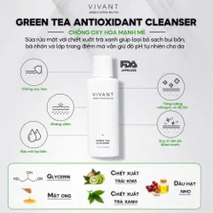 Sữa Rửa Mặt Chống Oxy Hóa Chiết Xuất Trà Xanh Vivant Skincare 115ml - Làm Sạch, Dưỡng Da Mịn Màng và Giảm Viêm
