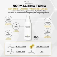 Toner Tẩy Tế Bào Chết Vivant Normalizing Tonic 118ml - Giải Pháp Cho Da Dầu Mụn, Cân Bằng, Làm Sáng, Làm Mềm Da