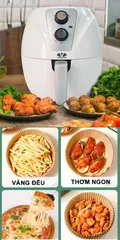 Nồi Chiên Không Dầu Viaicom V30 - Dung Tích 3,2L, Tiết Kiệm Dầu Mỡ, Công Nghệ Đốt Nóng Chân Không - Thiết Bị Nấu Ăn Tiện Lợi Cho Gia Đình