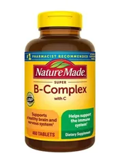 Viên Uống Vitamin B Tổng Hợp Super B-Complex with C Nature Made 460 Viên - Hỗ Trợ Năng Lượng và Hệ Thần Kinh Tốt Nhất