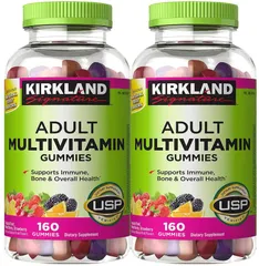 Kẹo Dẻo Vitamin Kirkland Adult Multivitamin Gummies 160 Viên - Bổ Sung 10 Loại Vitamin Thiết Yếu, Hương Vị Trái Cây Ngon Miệng