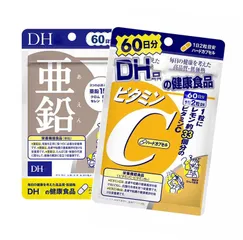Combo Viên uống DHC Vitamin C và Kẽm ngừa mụn Mờ thâm 60 Ngày - Làm đẹp da và cải thiện tình trạng mụn