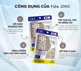 Combo Viên uống DHC Vitamin C và Kẽm ngừa mụn Mờ thâm 60 Ngày - Làm đẹp da và cải thiện tình trạng mụn