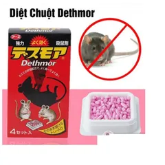 Viên diệt chuột Nhật Bản Dethmor - Hộp 4 gói, hiệu quả diệt chuột từ từ, an toàn cho gia đình, sản phẩm của Earth Chemical.
