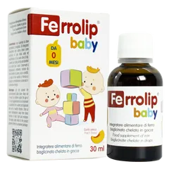 Sắt Ferrolip Baby Dạng Nhỏ Giọt Hương Đào - Bổ Sung Sắt Hữu Cơ Cho Trẻ Từ 0 Tháng Tuổi - 30ml