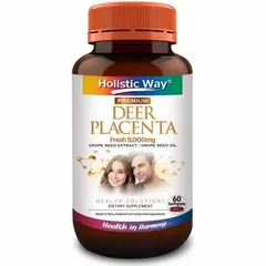 Viên Uống Đẹp Da Holistic Way Nhau Thai Hươu 9000mg - Chống Lão Hóa, Tăng Cường Đàn Hồi Da, Hàng Chính Hãng Singapore