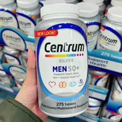 Vitamin Tổng Hợp Centrum Silver Dành Cho Nam 50+ - Hỗ Trợ Sức Khỏe, Tăng Cường Đề Kháng, 275 Viên Mỹ