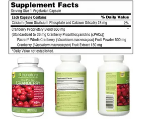 Viên Uống Hỗ Trợ Sức Khỏe Nam Giới Trunature Cranberry 650mg - 140 Viên Giúp Cải Thiện Đường Tiết Niệu và Tăng Cường Miễn Dịch