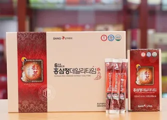 Nước Hồng Sâm Người Lớn Sanga Hàn Quốc - Hộp 30 Gói 10ml, Bồi Bổ Sức Khỏe, Tăng Cường Sinh Lực, 8 Loại Vitamin Giúp Khỏe Mạnh