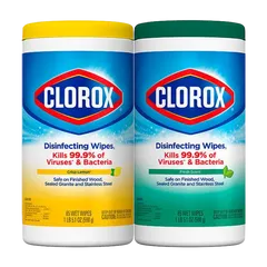 Khăn ướt diệt khuẩn Clorox Disinfecting Wipes 85 miếng, Khử trùng an toàn, Diệt 99.9% vi khuẩn, Mùi hương chanh tươi mát