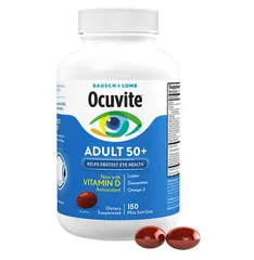 Viên uống bổ mắt Ocuvite Adult 50+ - Sản phẩm bảo vệ mắt cho người lớn 150 viên, tăng cường thị lực và chống lão hóa mắt.