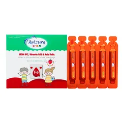 Sắt Nước Hữu Cơ Avisure Iron - Siro Bổ Sung Sắt, Acid Folic Giúp Trẻ Phát Triển Tốt và Ngăn Ngừa Thiếu Máu 10ml