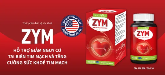 Viên uống hỗ trợ tim mạch và huyết áp ZYM - Bảo vệ sức khỏe tim mạch, giảm nguy cơ tai biến, nhập khẩu chính hãng Mỹ