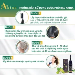 Dầu Gội Phủ Bạc Akina Nhật Bản 200ML - Nhuộm Đen Tóc Tự Nhiên, Kèm Lược Tiện Lợi, Hỗ Trợ Phục Hồi Tóc Hư Tổn