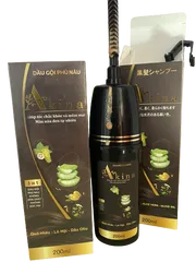 Dầu Gội Phủ Bạc Akina Nhật Bản 200ML - Nhuộm Đen Tóc Tự Nhiên, Kèm Lược Tiện Lợi, Hỗ Trợ Phục Hồi Tóc Hư Tổn