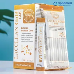 Men vi sinh Lacclean Gold LAB - Bổ sung lợi khuẩn đường ruột, hỗ trợ tiêu hóa, giảm triệu chứng rối loạn dạ dày, 30 gói 2.5g