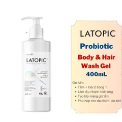 Sữa Tắm & Gội Latopic 400mL cho Da Khô & Nhạy Cảm - Gel Dưỡng Ẩm, Kháng Khuẩn, Giúp Làm Sạch Da và Tóc An Toàn