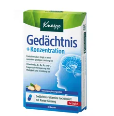 Viên uống bổ não Kneipp Gedachtnis Konzentration 30 viên - Hỗ trợ trí nhớ, tăng cường tập trung, chiết xuất nhân sâm tự nhiên Đức