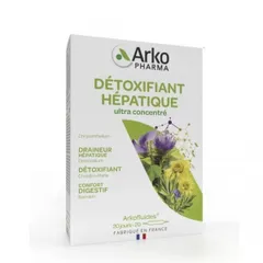 Thải độc gan Arkopharma Detoxifiant Hepatique - Hỗ trợ phục hồi chức năng gan, 20 ống từ Pháp, tự nhiên và an toàn