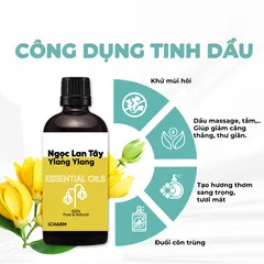 Tinh Dầu Ngọc Lan Tây iCHARM Nguyên Chất - Ylang Ylang Essential Oil Tinh Khiết, Thư Giãn và Tạo Hương Sang Trọng