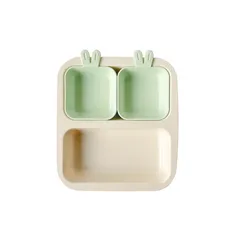 Khay Ăn Trẻ Em Cao Cấp 3 Ngăn Nestique Series Rabbit N-12-1 - Tiện Lợi, Chịu Nhiệt Từ -20°C Đến 110°C