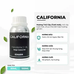 Tinh Dầu Thơm Phòng California iCHARM - Hương Tươi Mát, Sảng Khoái, Khử Mùi - Thích Hợp Cho Spa, Khách Sạn, Home Decor