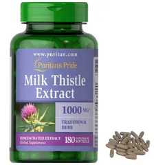 Viên uống hỗ trợ gan Milk Thistle 1000mg Puritan Pride - 180 viên, bổ gan và giải độc tự nhiên từ thảo dược Mỹ.