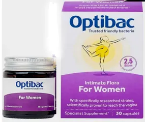Men Vi Sinh Optibac Intimate Flora cho Nữ - Bổ Sung Lợi Khuẩn Âm Đạo, Phòng Ngừa Viêm Nhiễm - Hộp 30 Viên Mỹ