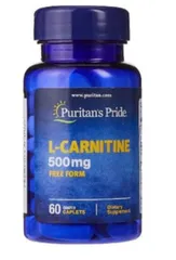 Viên Uống Giảm Cân Puritan's Pride L-Carnitine 500mg - Hỗ Trợ Chuyển Hóa Năng Lượng, 60 Viên Mỹ