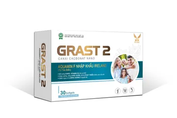 Viên Uống Grast 2 - Thúc Đẩy Phát Triển Chiều Cao, Bổ Sung Canxi và Vitamin D3 - Hỗ Trợ Chắc Khỏe Xương, Hộp 30 Viên