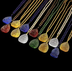 Dây Chuyền Bổn Tôn Phật Giáo - Trang Sức Thủy Tinh Lưu Ly 55CM, Thiền Tập Đem Lại Bình An, Quà Tặng Tâm Linh