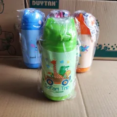 Bình nước thủy tinh Duy Tân 400ml tai thỏ nhiều màu sắc - Bình cầm tay cho học sinh và hoạt động ngoài trời, chất lượng cao, xuất xứ Việt Nam