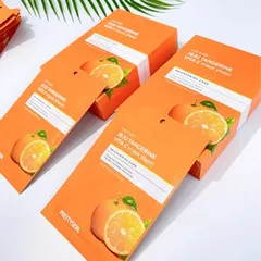 Mặt Nạ Dưỡng Trắng Da Vita C The Pure Jeju Tangerine Prettyskin - Cung Cấp Độ Ẩm, Làm Sáng Và Mềm Da, Hộp 10 Miếng