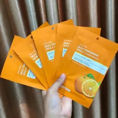 Mặt Nạ Dưỡng Trắng Da Vita C The Pure Jeju Tangerine Prettyskin - Cung Cấp Độ Ẩm, Làm Sáng Và Mềm Da, Hộp 10 Miếng