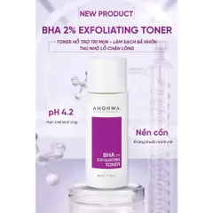 Toner Tẩy Da Chết BHA Ahohwa - Giảm Mụn, Làm Sạch Sâu, Thu Nhỏ Lỗ Chân Lông, Chăm Sóc Da Hàn Quốc 150ml