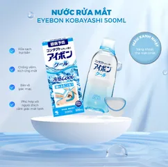 Nước Rửa Mắt Eyebon W Vitamin Kobayashi 500ml - Sản Phẩm Chăm Sóc Mắt Nhật Bản, Giúp Vệ Sinh và Dưỡng Mắt Khỏe Đẹp
